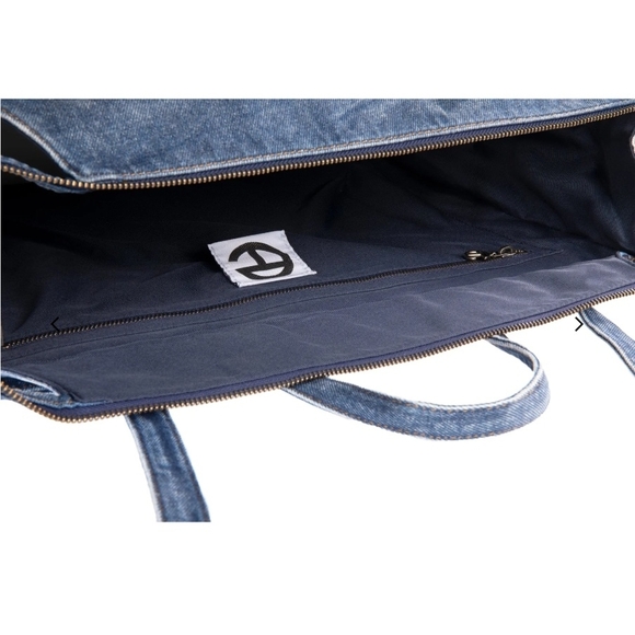 Telfar Blue Briefcase with Embossed Logo - Picture 3 of 5